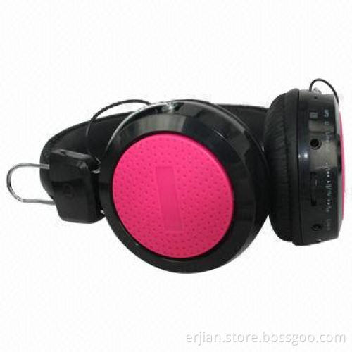 3.5mm jack headphone with TF card slot, FM radio, four colors for choice